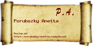 Porubszky Anetta névjegykártya